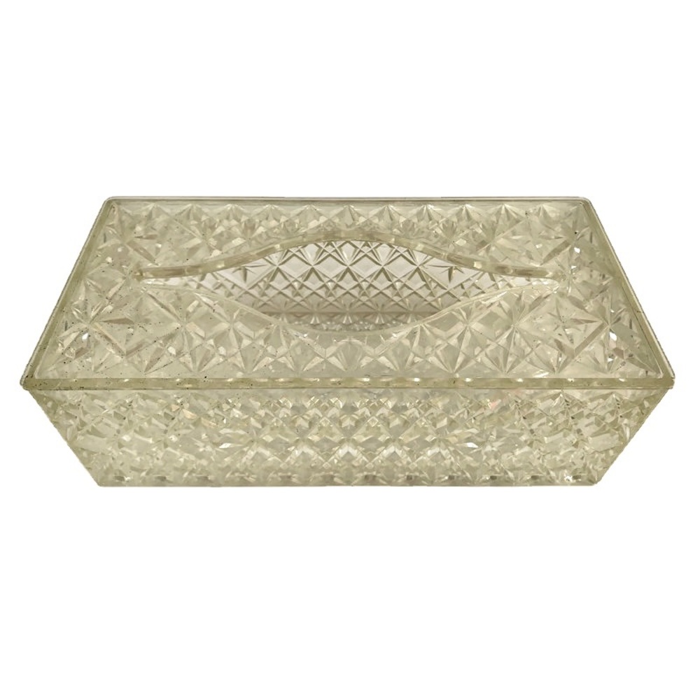 MCM Vintage Atomic Starburst Clear Acrylic Plastic Tissue Box